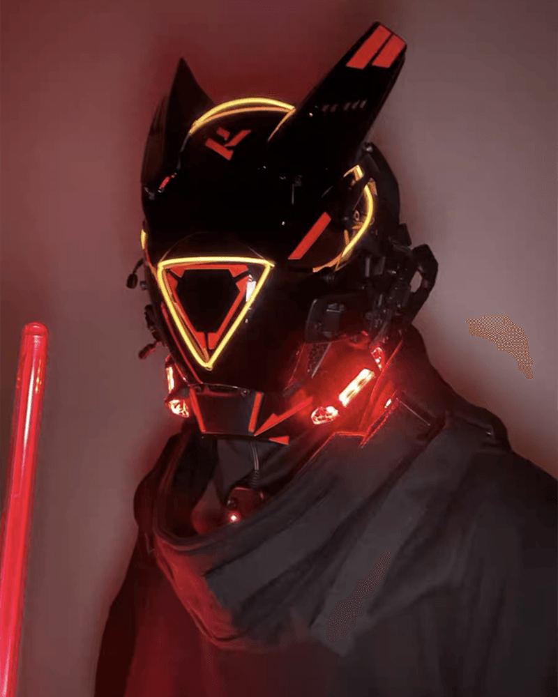 Futuristic LED Sci Fi Cyberpunk Helmet Mask