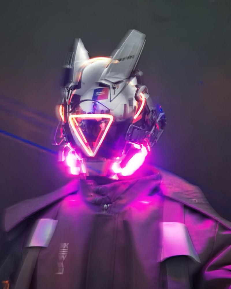 Futuristic LED Sci Fi Cyberpunk Helmet Mask