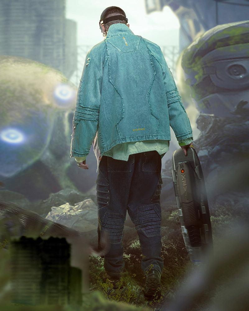 Cyberpunk Outfits Irregular Denim Jacket