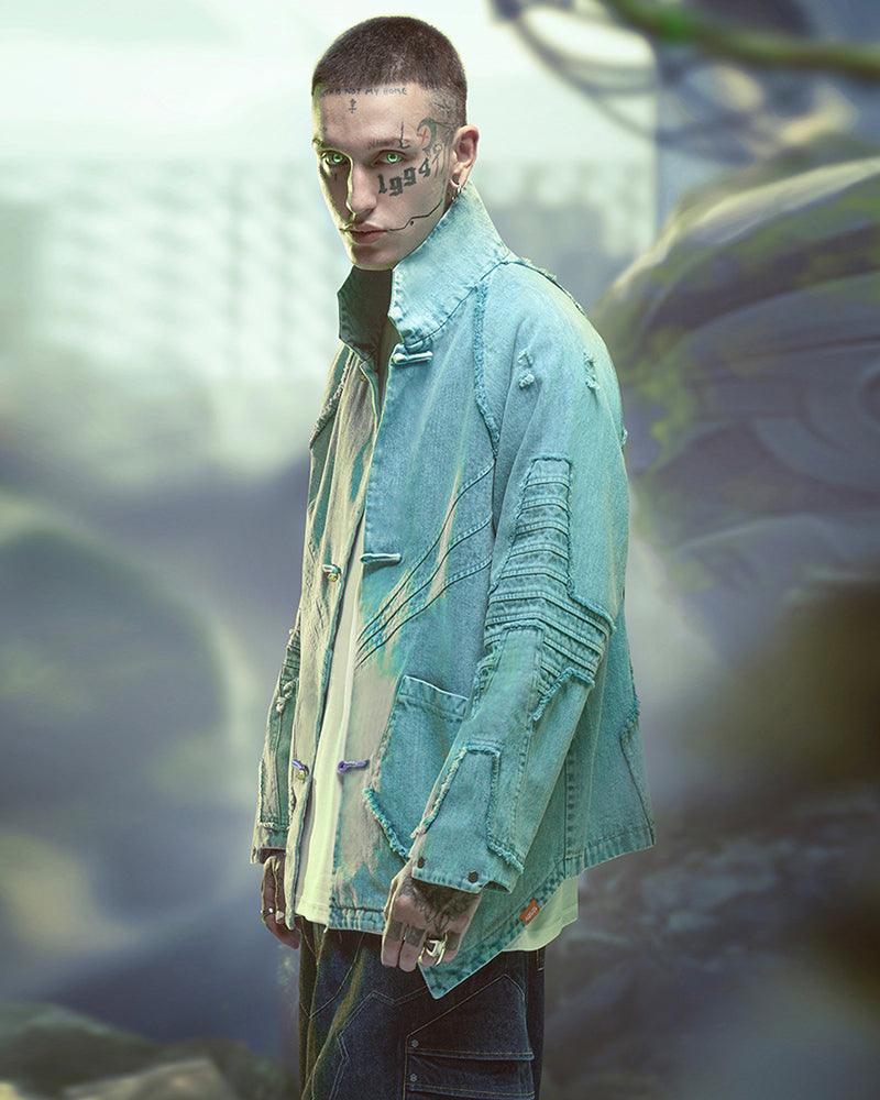 Cyberpunk Outfits Irregular Denim Jacket