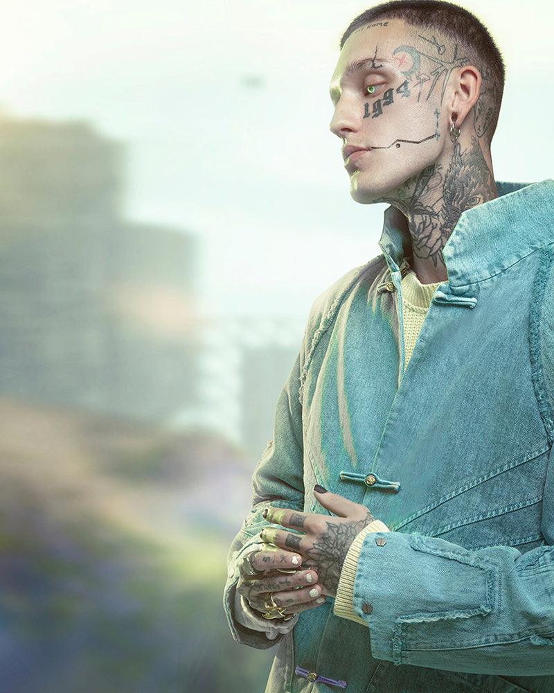 Cyberpunk Outfits Irregular Denim Jacket
