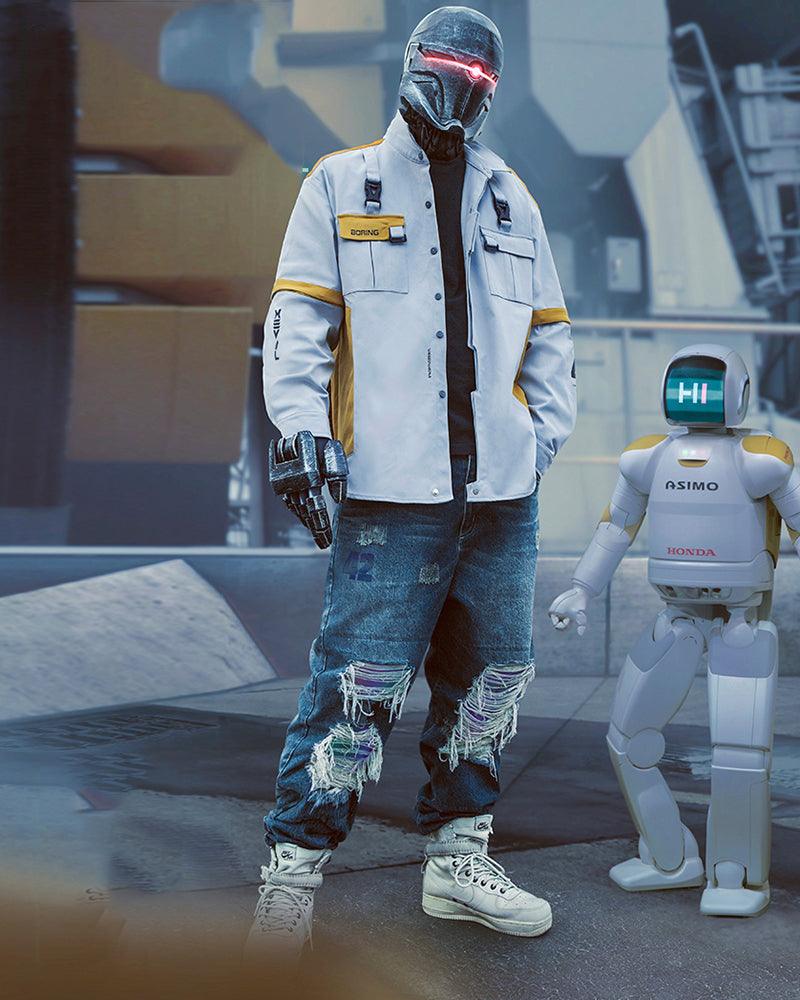 Cyberpunk Laser Destroyed Unisex Y2K Jeans