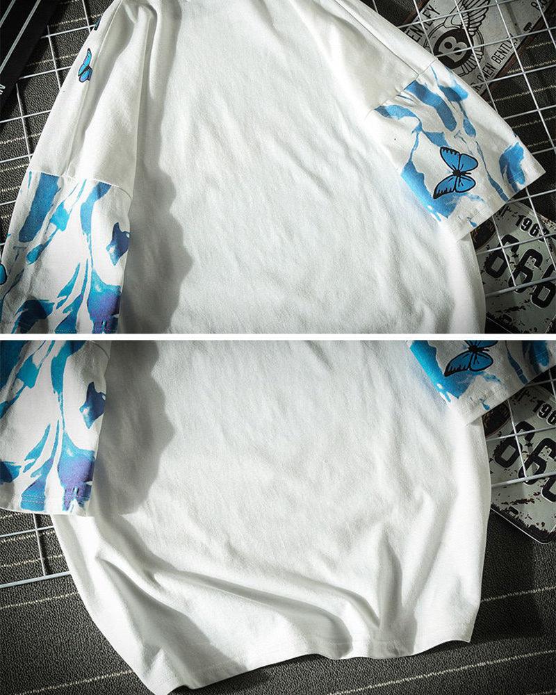 Blue Butterfly Streetwear T-Shirt