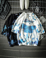 Blue Butterfly Streetwear T-Shirt