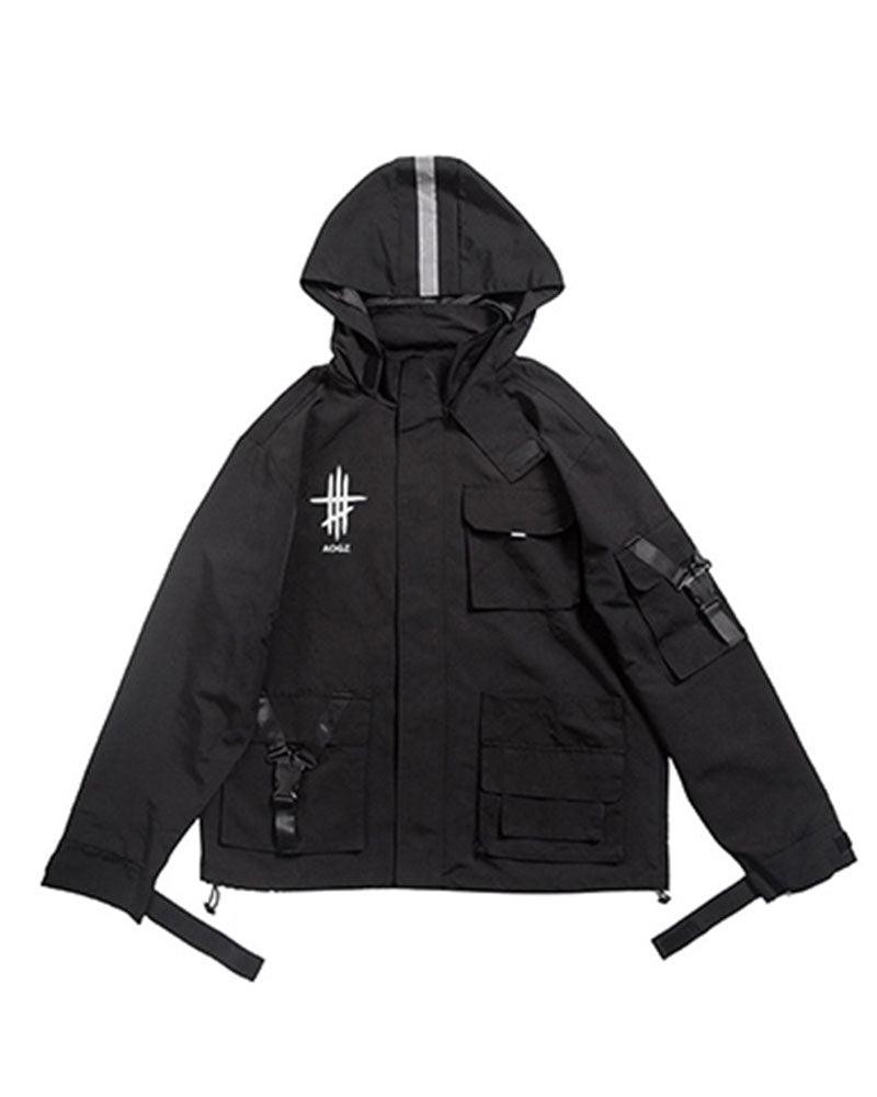 Futuristic Reflective Hooded Jacket