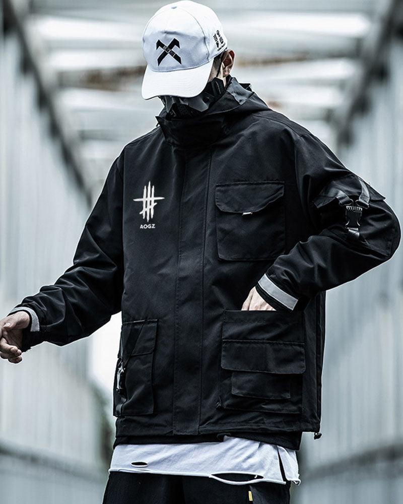 Futuristic Reflective Hooded Jacket