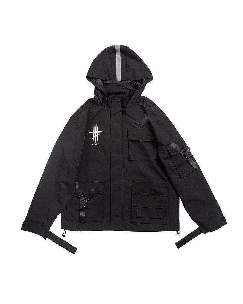Futuristic Reflective Hooded Jacket