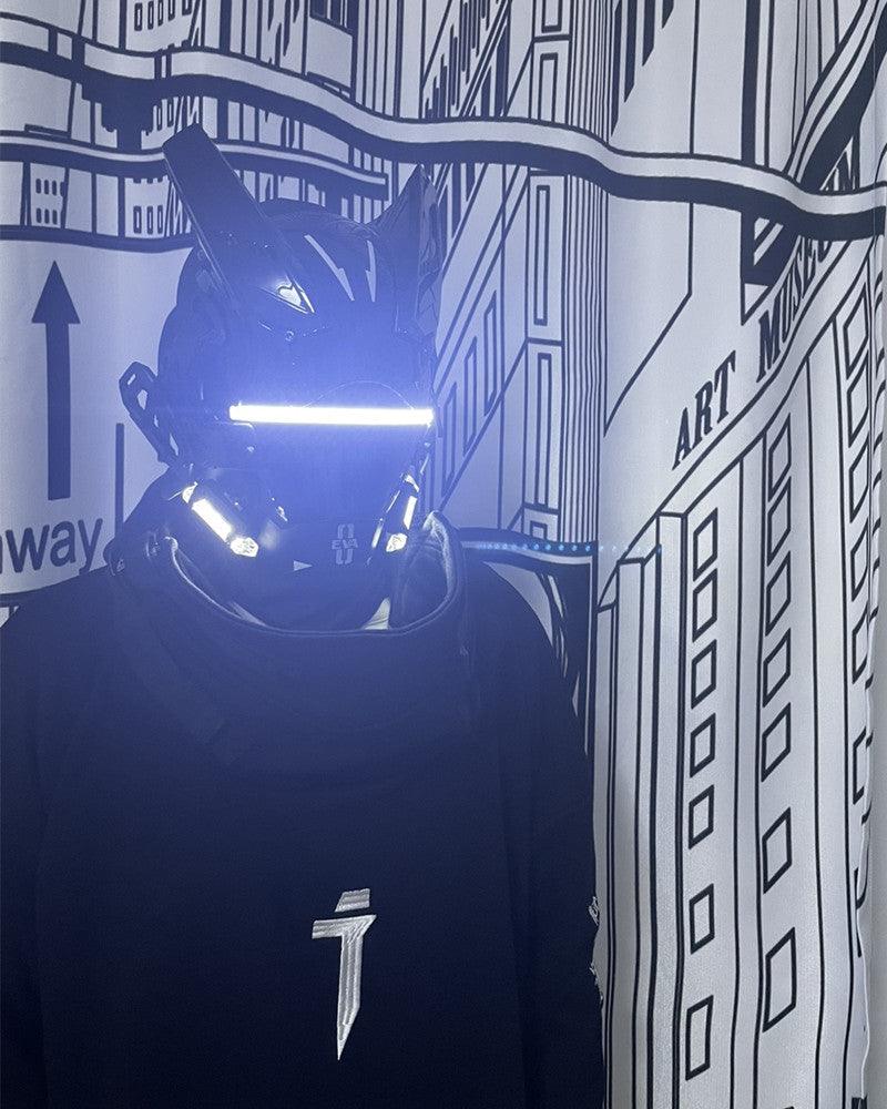 Future Warrior Cyberpunk LED Helmet Mask (LEDs available in 7 colors)