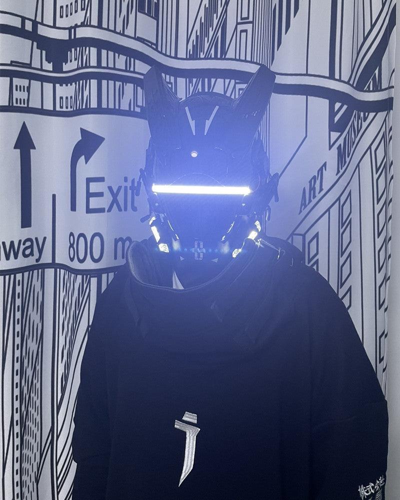 Future Warrior Cyberpunk LED Helmet Mask (LEDs available in 7 colors)