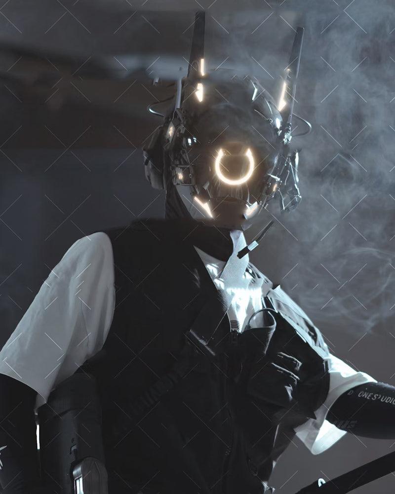 Metaverse Shock Futuristic LED Cyberpunk Helmet Mask