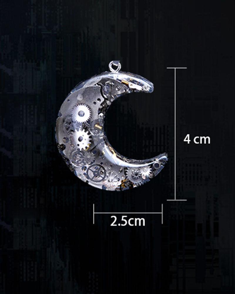 Moon Star Couple Cyberpunk Mechanical Necklace
