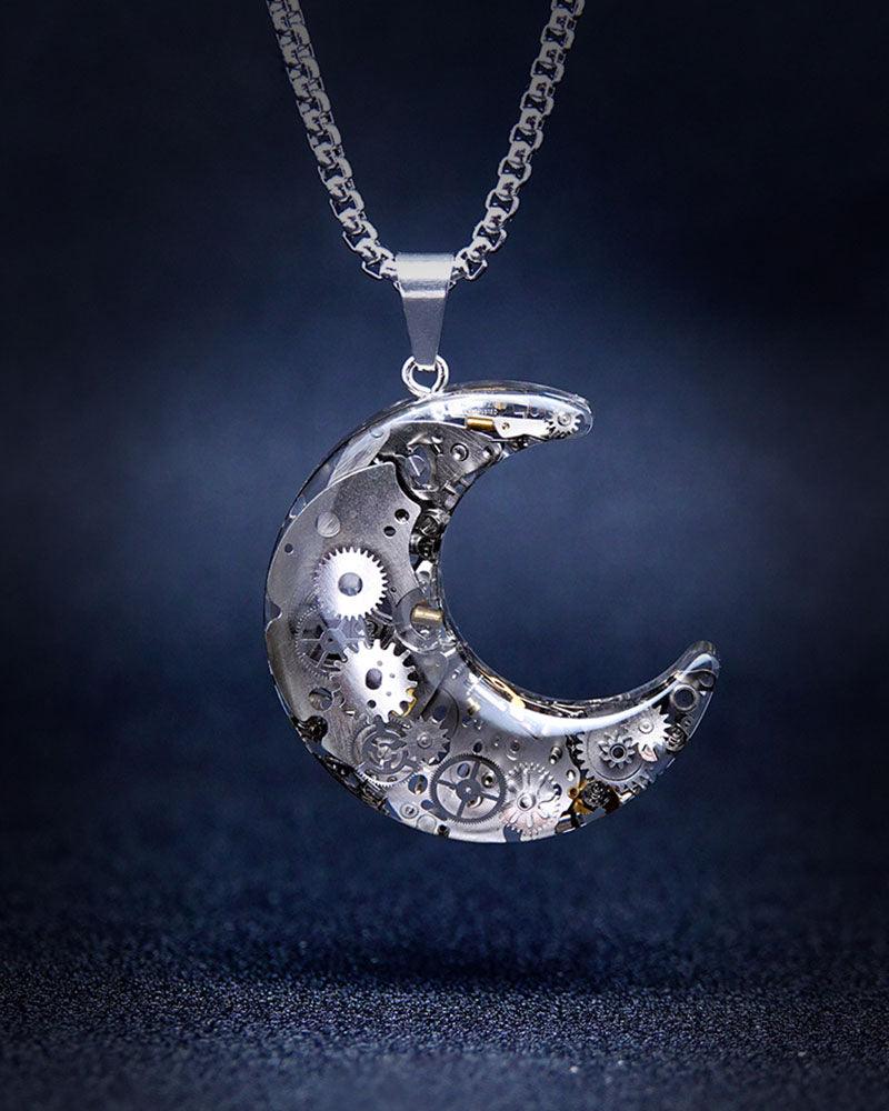 Moon Star Couple Cyberpunk Mechanical Necklace