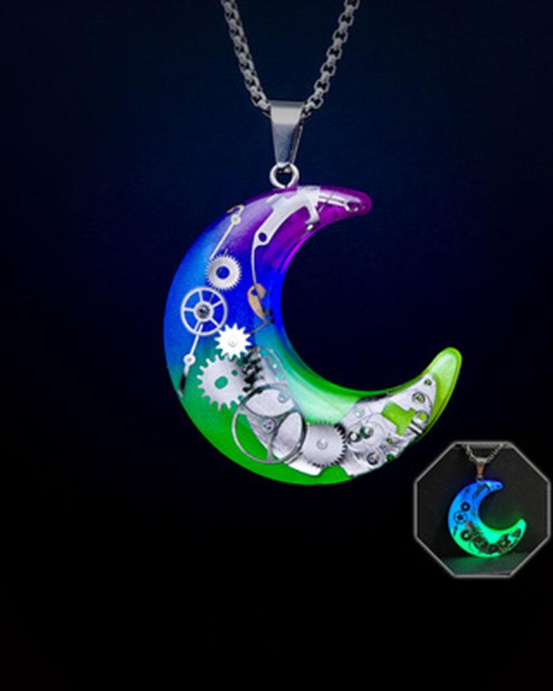 Moon Star Couple Cyberpunk Mechanical Necklace