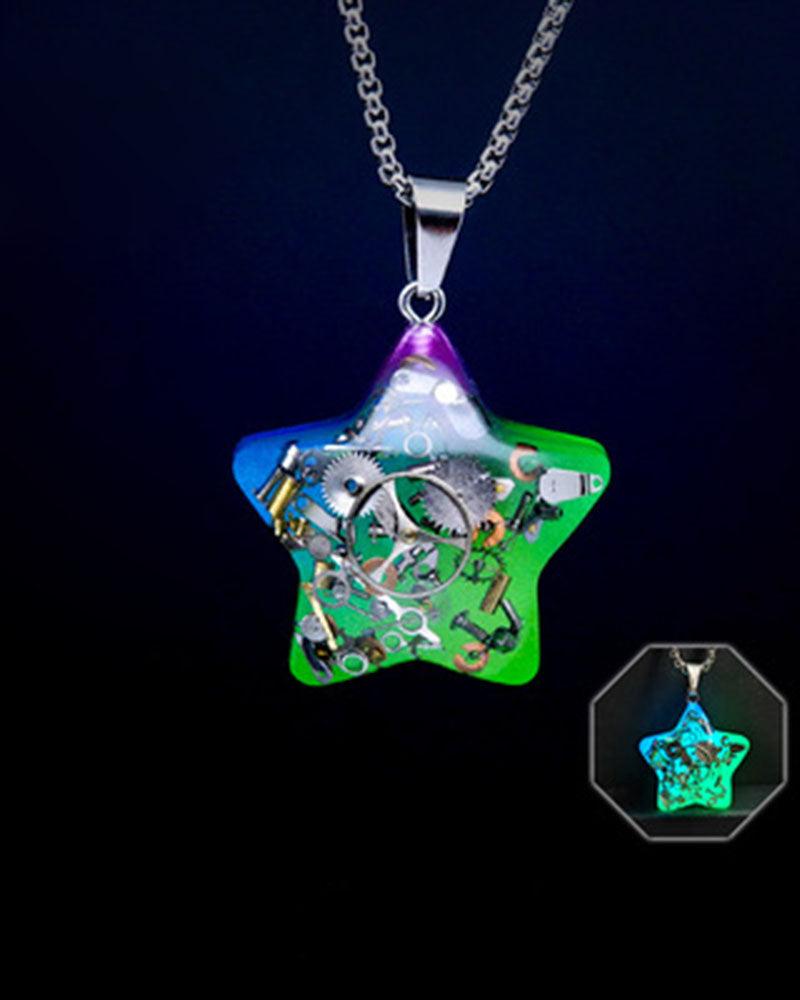 Moon Star Couple Cyberpunk Mechanical Necklace