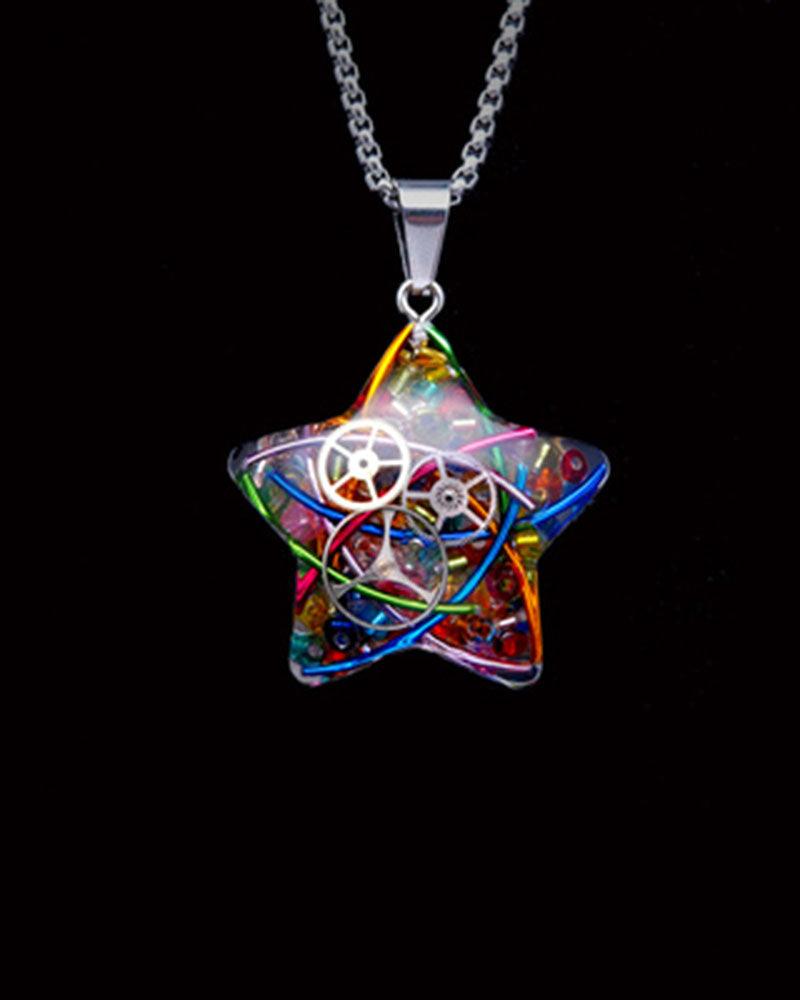 Moon Star Couple Cyberpunk Mechanical Necklace