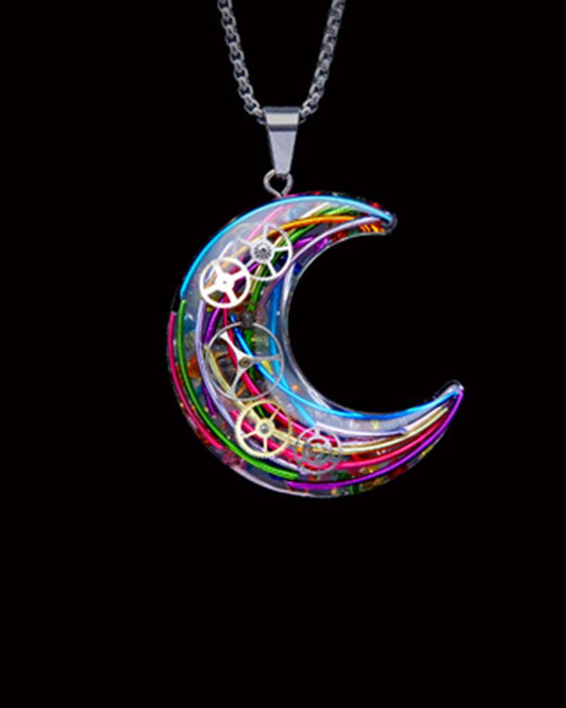 Moon Star Couple Cyberpunk Mechanical Necklace