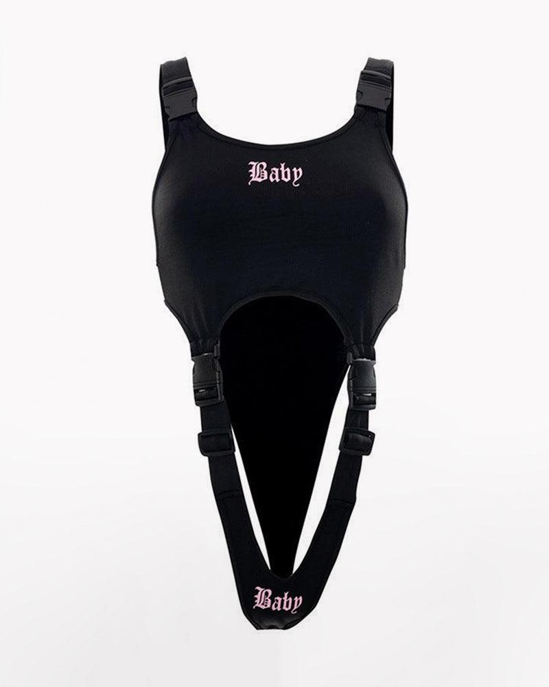Buckle Strap Cut Out Bodysuit
