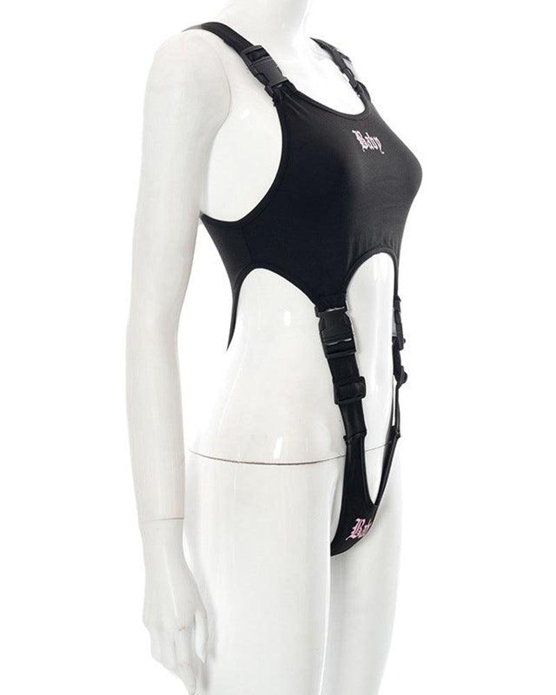 Buckle Strap Cut Out Bodysuit