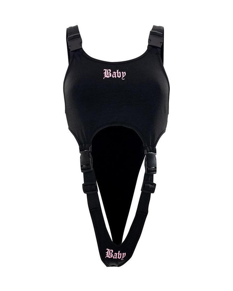 Buckle Strap Cut Out Bodysuit