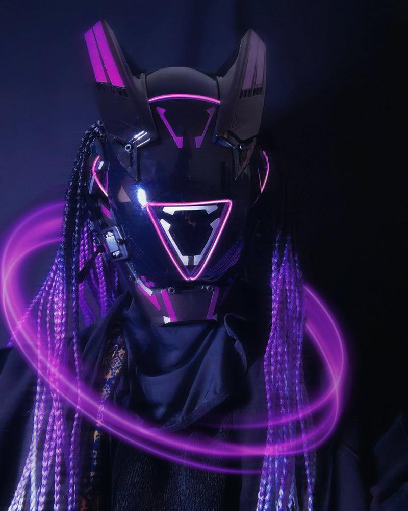 Night Game Dreadlocks Led Cyberpunk Helmet Mask