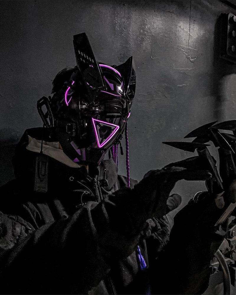 Night Game Dreadlocks Led Cyberpunk Helmet Mask