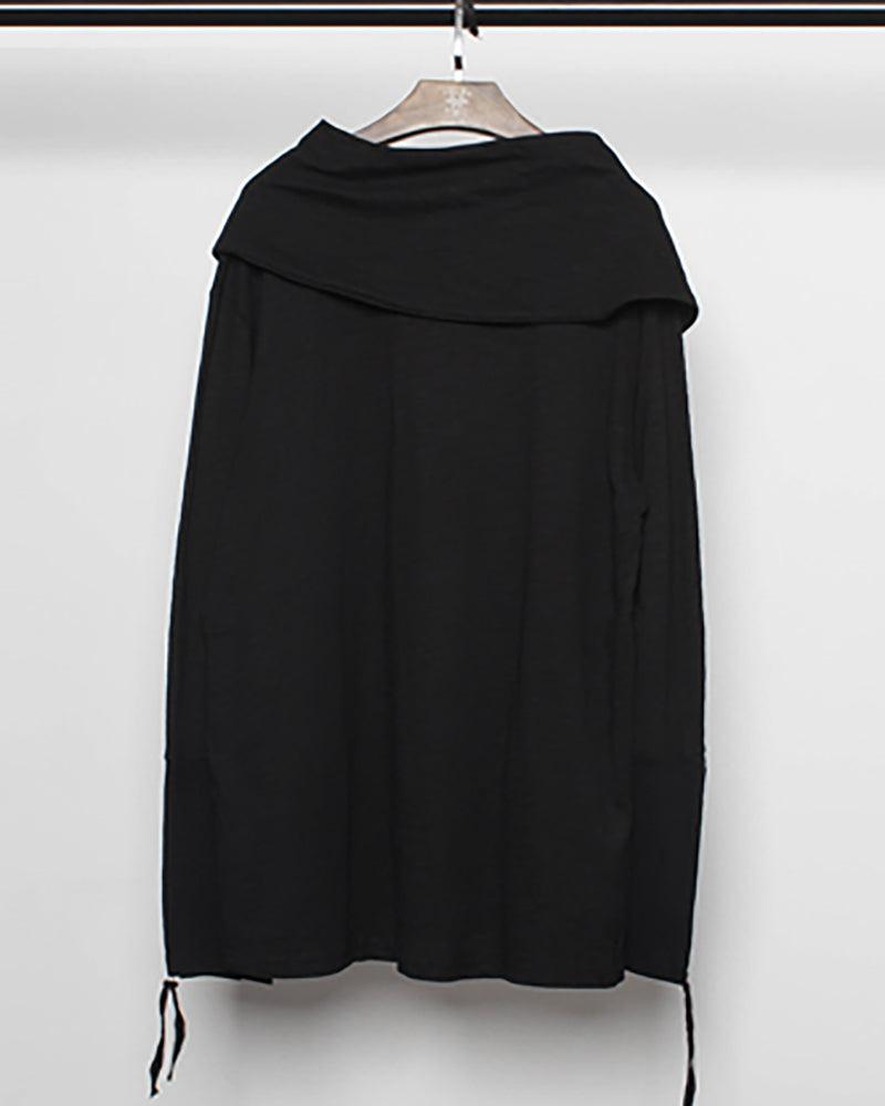 Streetwear Ninja Irregular High Collar Sweatshirt