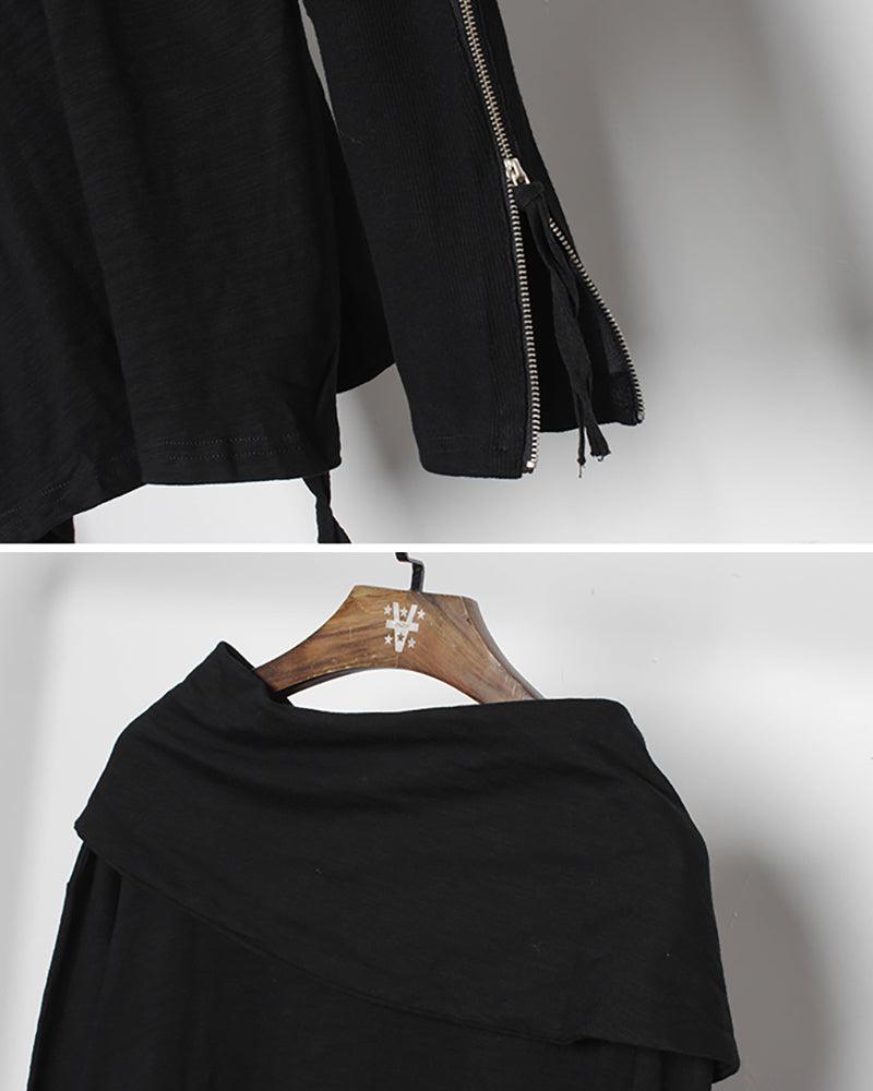 Streetwear Ninja Irregular High Collar Sweatshirt