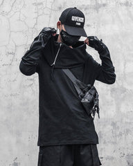 Streetwear Ninja Irregular High Collar Sweatshirt