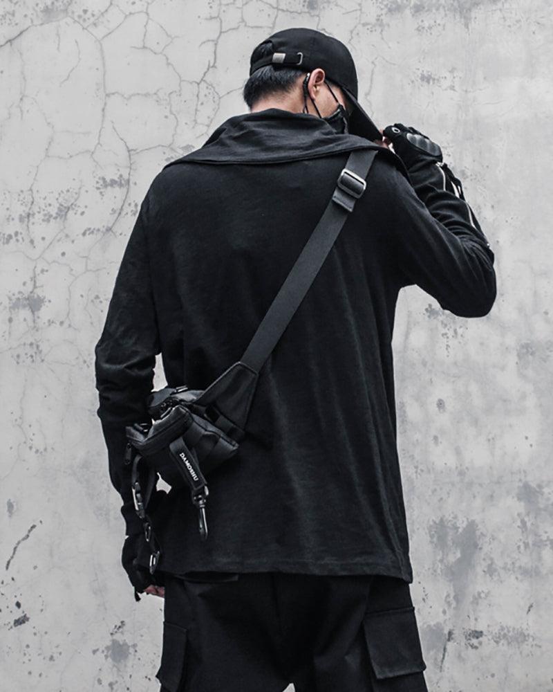 Streetwear Ninja Irregular High Collar Sweatshirt