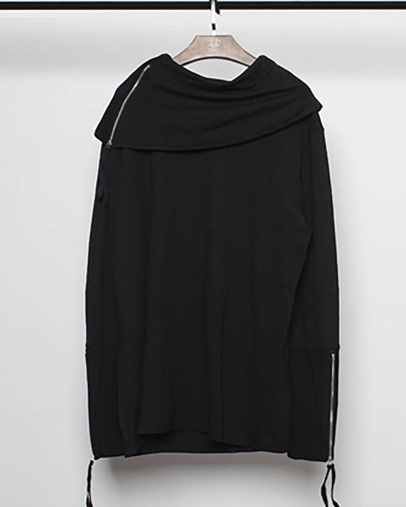 Streetwear Ninja Irregular High Collar Sweatshirt