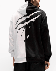 Claw Marks Black and White Hoodie