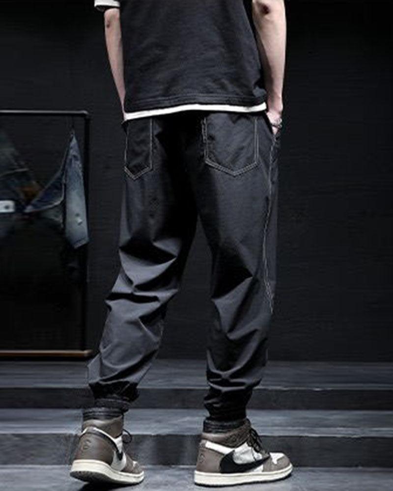 Patchwork Baggy Ice Silk Pants