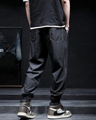 Patchwork Baggy Ice Silk Pants