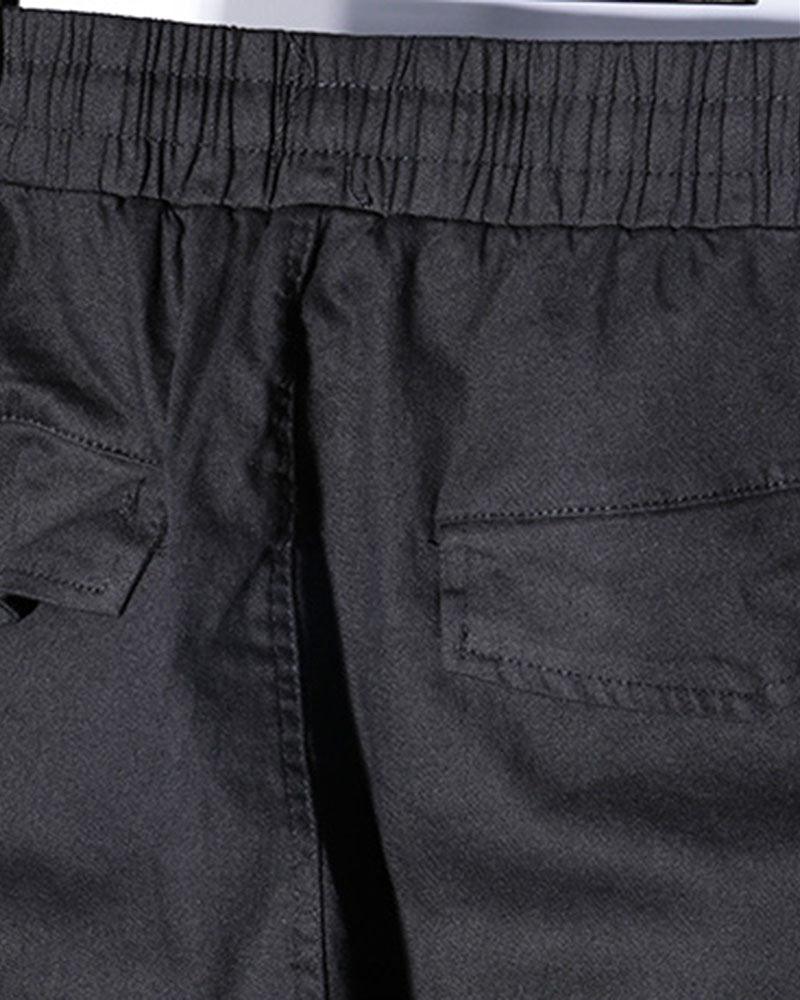 Streetwear Black Slim Cargo Pants