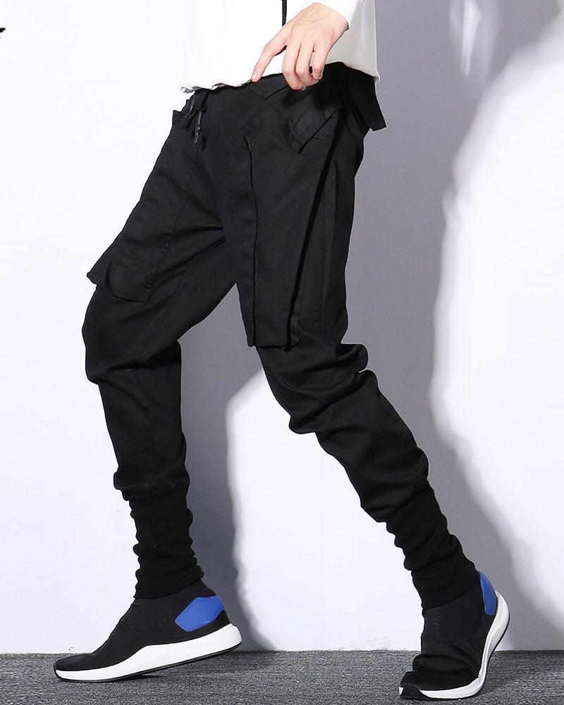 Streetwear Black Slim Cargo Pants