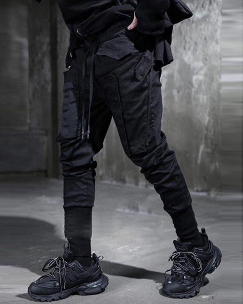 Streetwear Black Slim Cargo Pants