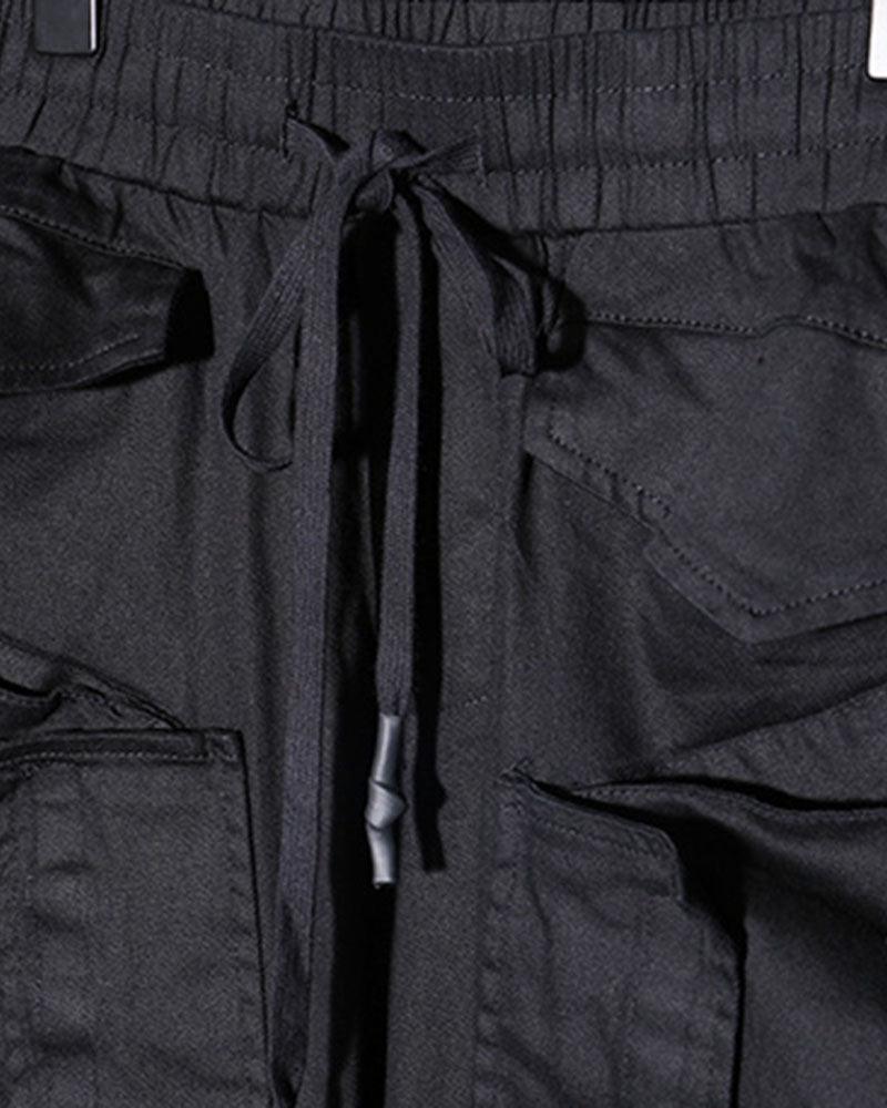 Streetwear Black Slim Cargo Pants