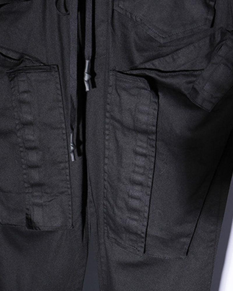 Streetwear Black Slim Cargo Pants