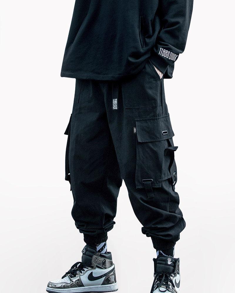 Street Style Cargo Black Pants