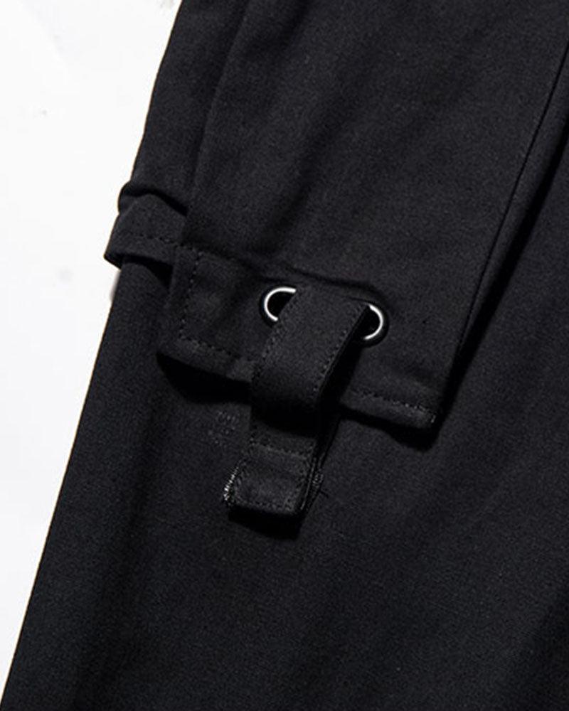Street Style Cargo Black Pants