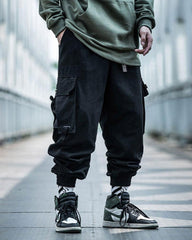 Street Style Cargo Black Pants