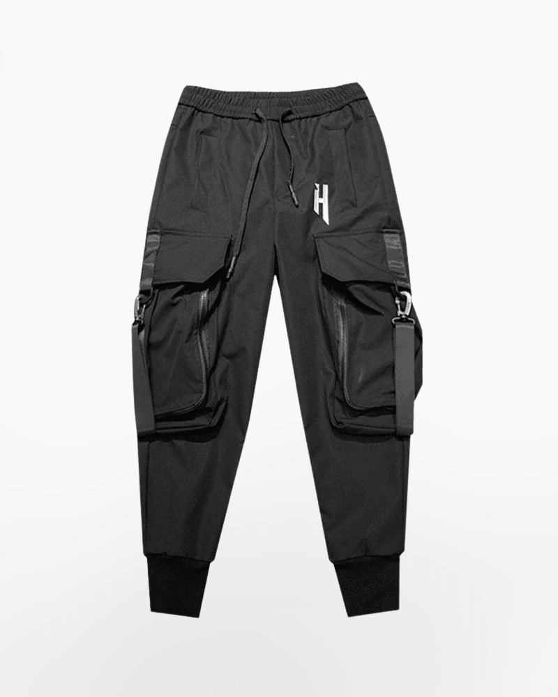 Street Style Black Slim Fit Cargo Pants