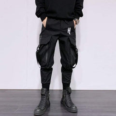 Street Style Black Slim Fit Cargo Pants