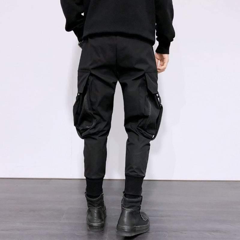 Street Style Black Slim Fit Cargo Pants