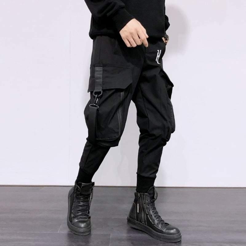 Street Style Black Slim Fit Cargo Pants