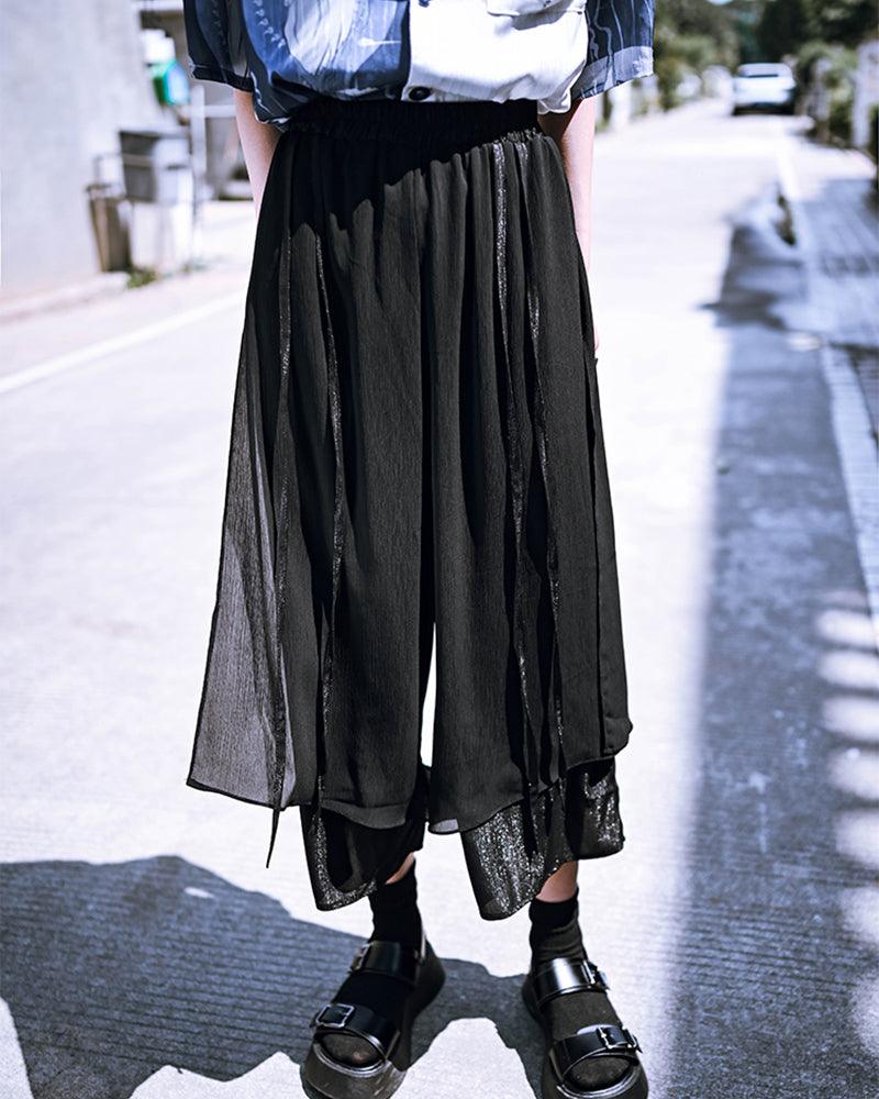 Summer Women Mesh Skirt Pants