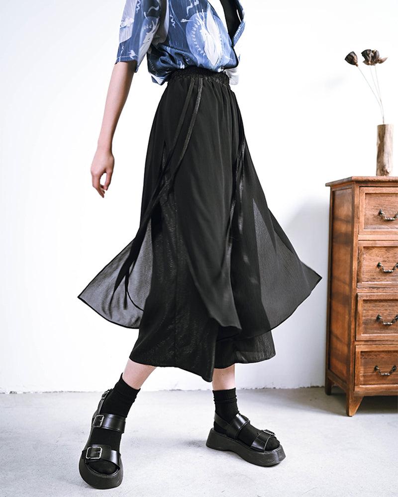 Summer Women Mesh Skirt Pants