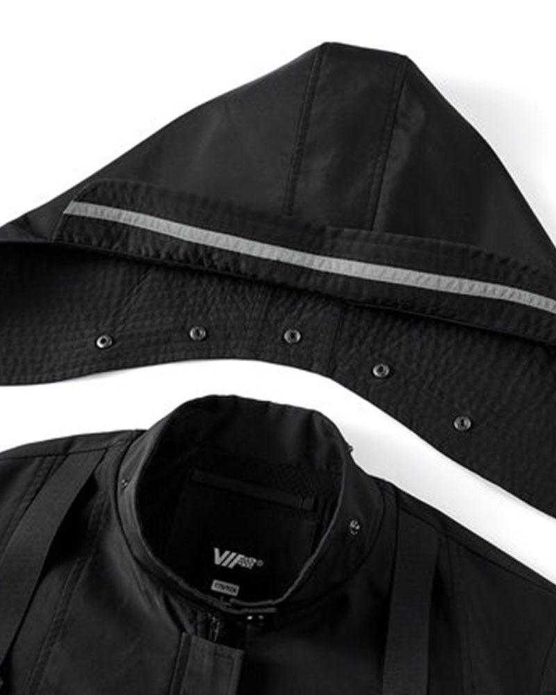 Futuristic Short Sleeve Hooded Jacket