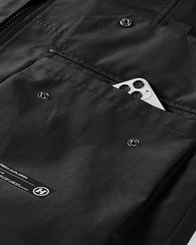 Futuristic Short Sleeve Hooded Jacket