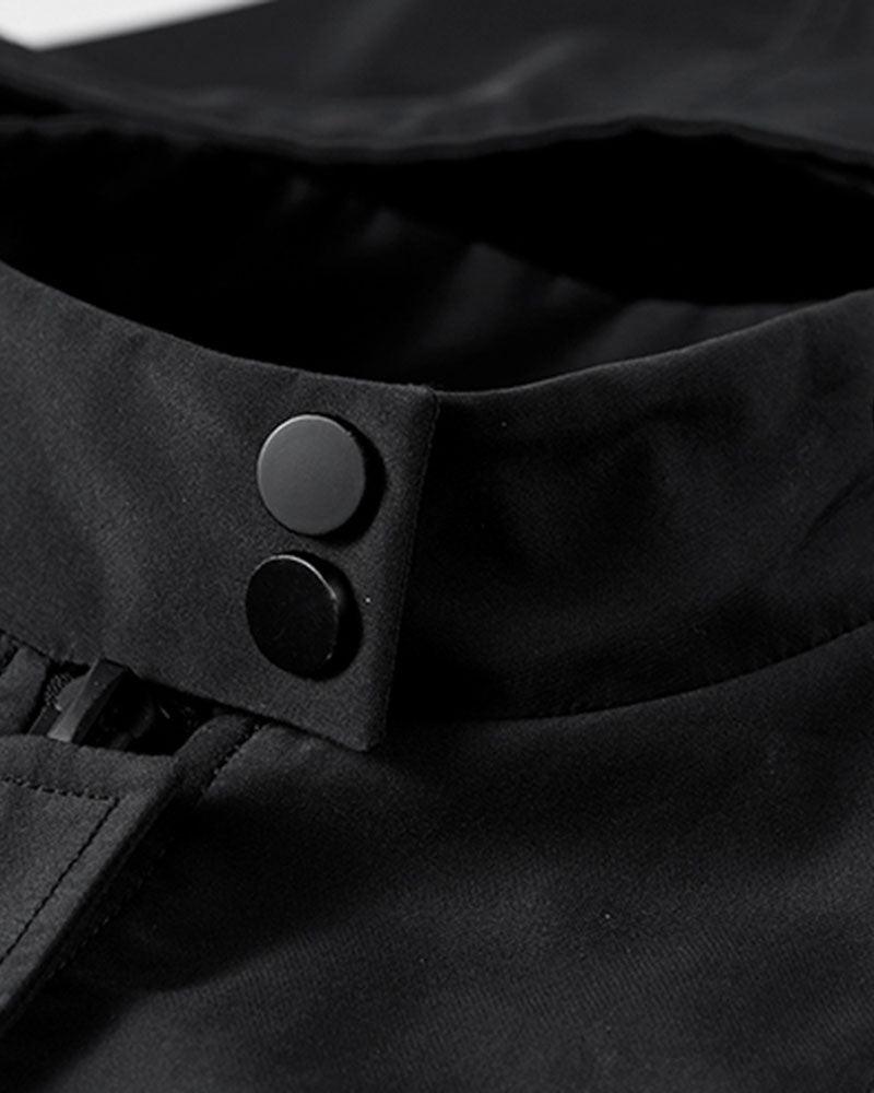 Futuristic Short Sleeve Hooded Jacket
